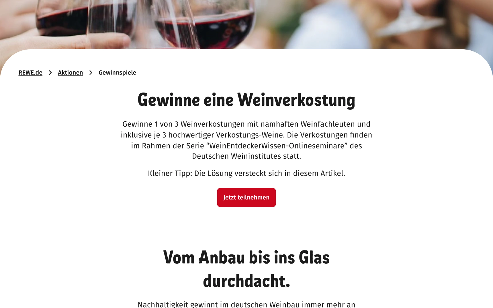Tablet-Ansicht: zweiter REWE-Screen aus dem gleichen Flow