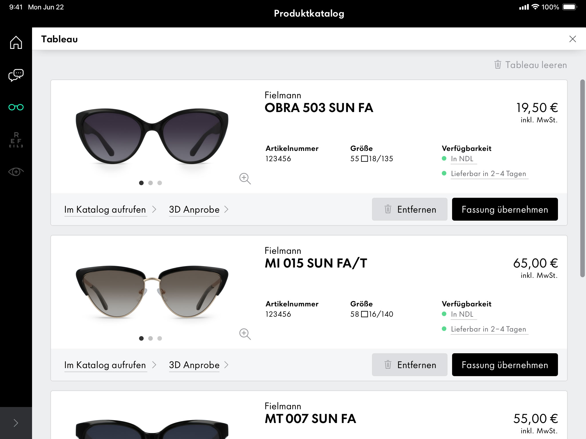 Fielmann Produktkatalog - Desktop Image