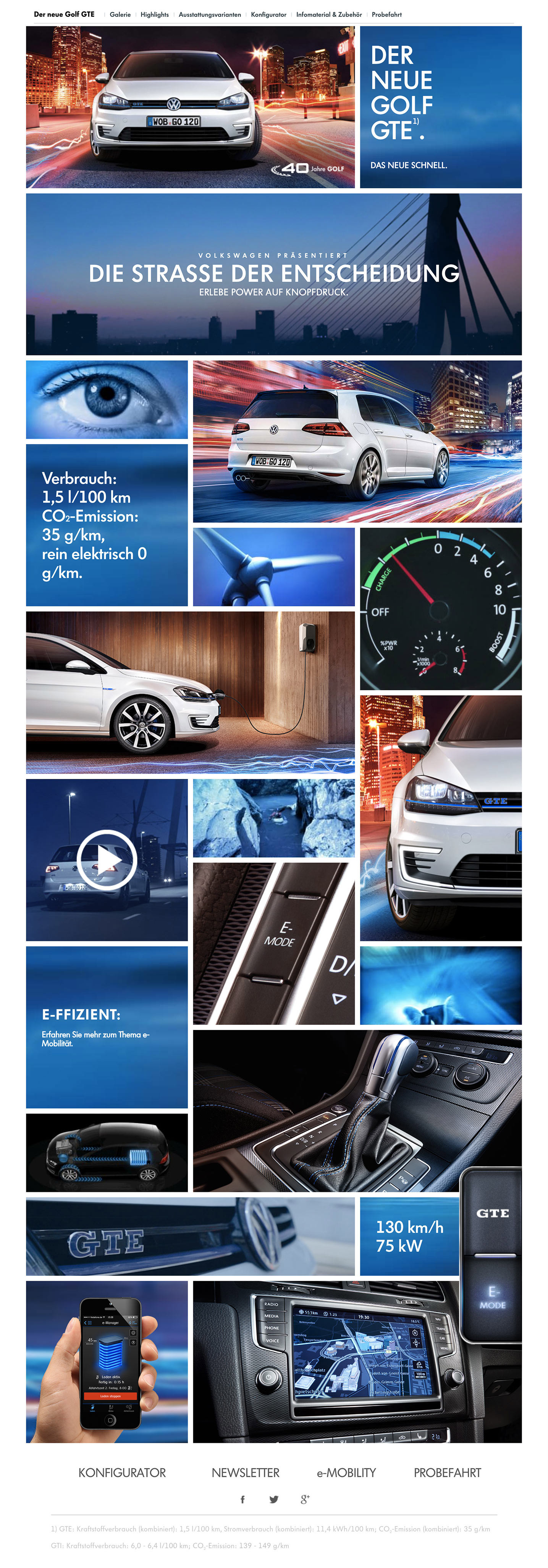 VW Golf GTE - E-Mode View